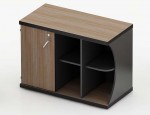 armário para escritório do tipo credenza, com uma porta e dois nichos