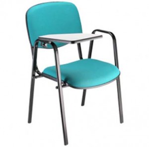 Cadeira Empilhável Estofada - Universitária - Azul Claro