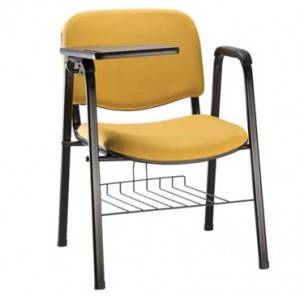 Cadeira Estofada - Para Auditório - Amarela - Com Prancheta