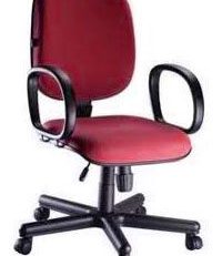 Cadeira Diretor Básica Giratória - Braços Fixos - Vermelha