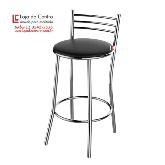 Banqueta Alta Cromada, Banqueta Alta Preta