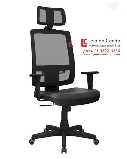 Cadeira Presidente com Apoio de Cabeça - Cadeira Presidente - Moveis para Escritorio SP