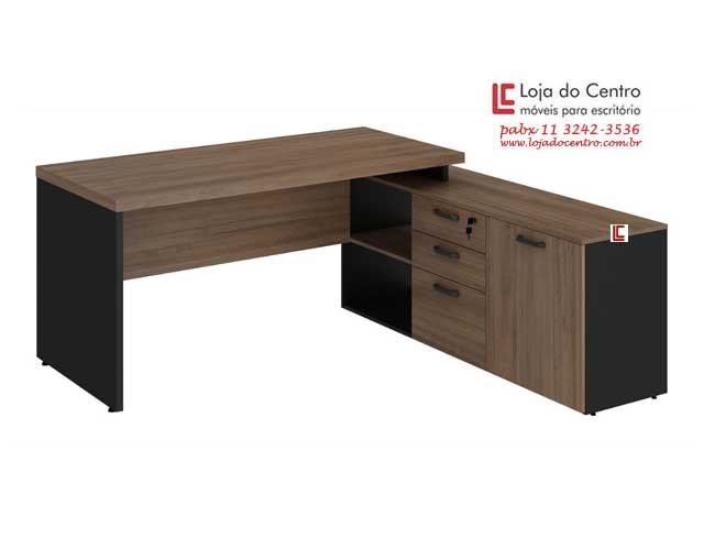 Mesa Office com Armário Lateral SP, Mesa Office com Armário Lateral em SP