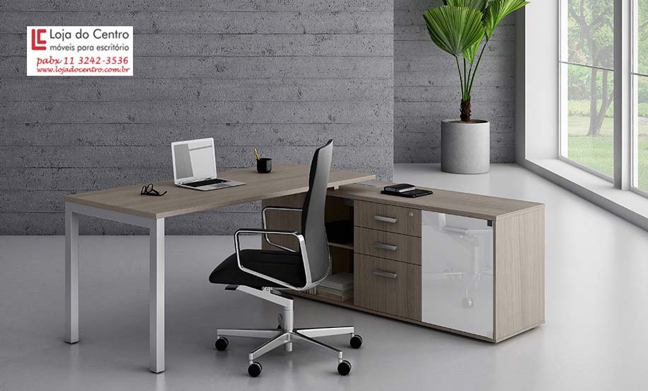 Mesa Diretor SP, Mesa para Escritório com Armário em SP